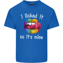 LGBT I Licked it So It's Mine Gay Pride Day Kids T-Shirt Childrens Royal Blue