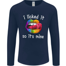 LGBT I Licked it So It's Mine Gay Pride Day Mens Long Sleeve T-Shirt Navy Blue