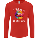 LGBT I Licked it So It's Mine Gay Pride Day Mens Long Sleeve T-Shirt Red