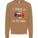 LGBT I Licked it So It's Mine Gay Pride Day Mens Sweatshirt Jumper Caramel Latte