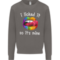 LGBT I Licked it So It's Mine Gay Pride Day Mens Sweatshirt Jumper Charcoal