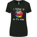 LGBT I Licked it So It's Mine Gay Pride Day Womens Wider Cut T-Shirt Black
