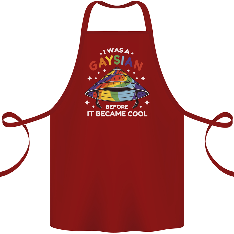 LGBT I Was a Gaysian Before it Came Cool Cotton Apron 100% Organic Maroon