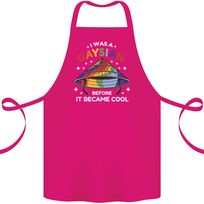 LGBT I Was a Gaysian Before it Came Cool Cotton Apron 100% Organic Pink
