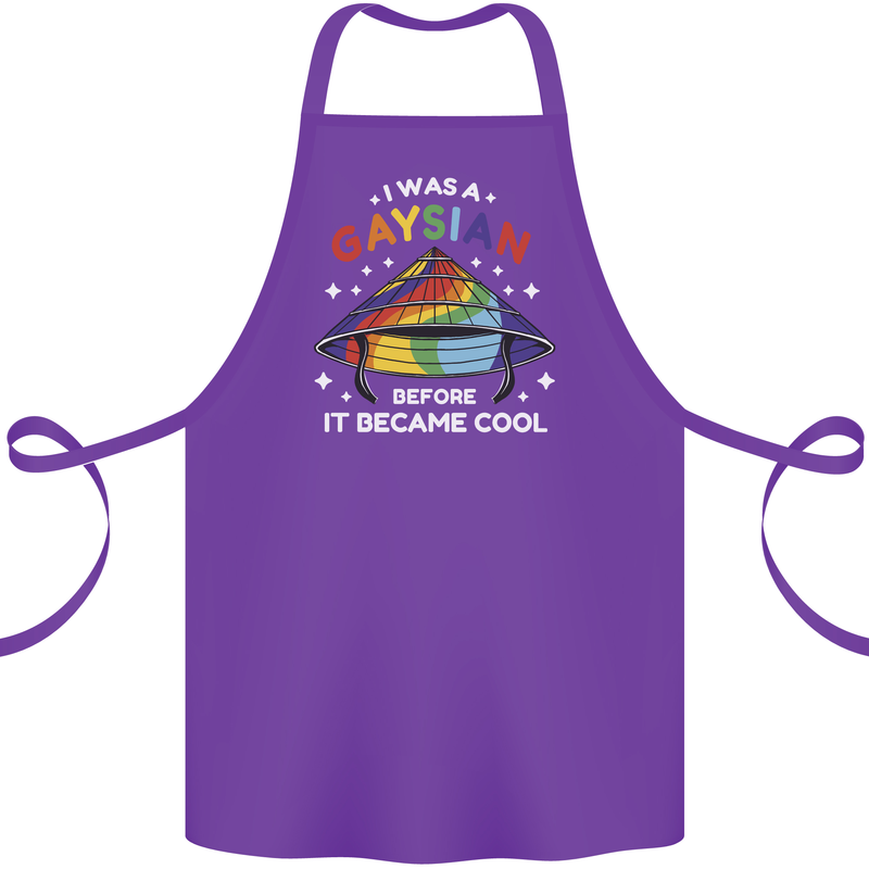 LGBT I Was a Gaysian Before it Came Cool Cotton Apron 100% Organic Purple