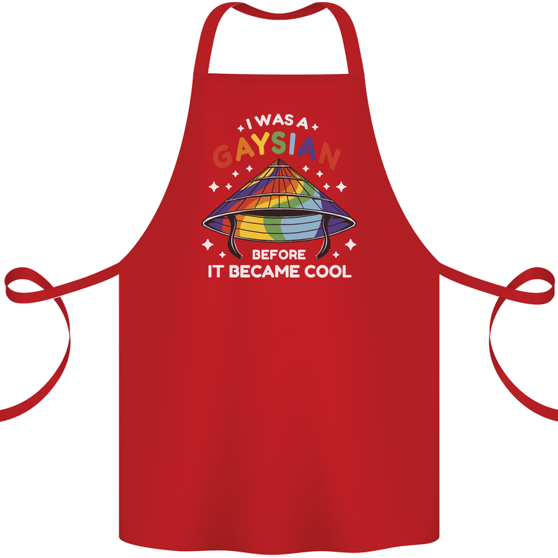 LGBT I Was a Gaysian Before it Came Cool Cotton Apron 100% Organic Red