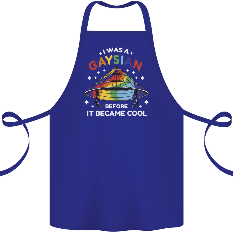LGBT I Was a Gaysian Before it Came Cool Cotton Apron 100% Organic Royal Blue