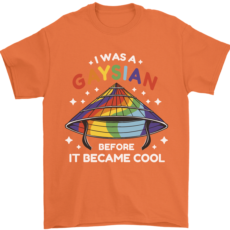 LGBT I Was a Gaysian Before it Came Cool Mens T-Shirt 100% Cotton Orange