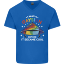 LGBT I Was a Gaysian Before it Came Cool Mens V-Neck Cotton T-Shirt Royal Blue