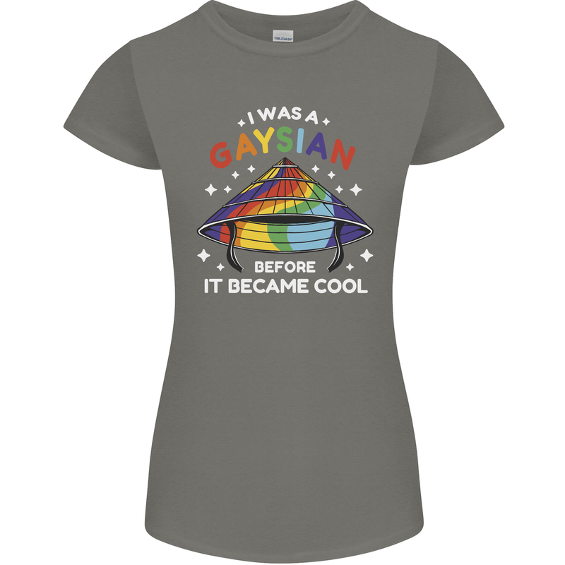 LGBT I Was a Gaysian Before it Came Cool Womens Petite Cut T-Shirt Charcoal