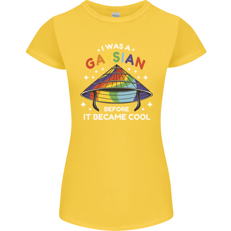 LGBT I Was a Gaysian Before it Came Cool Womens Petite Cut T-Shirt Yellow