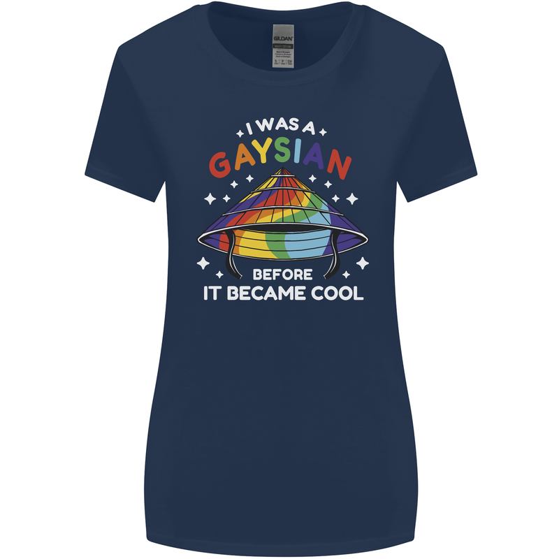 LGBT I Was a Gaysian Before it Came Cool Womens Wider Cut T-Shirt Navy Blue