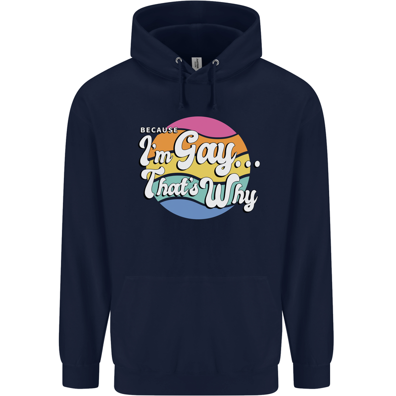 LGBT Im Gay Thats Why Pride Awareness Childrens Kids Hoodie Navy Blue