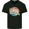 LGBT Im Gay Thats Why Pride Awareness Mens V-Neck Cotton T-Shirt Black