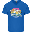 LGBT Im Gay Thats Why Pride Awareness Mens V-Neck Cotton T-Shirt Royal Blue