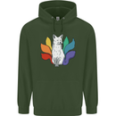 LGBT Kitsune Fox Gay Pride Childrens Kids Hoodie Forest Green