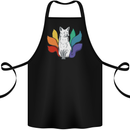 LGBT Kitsune Fox Gay Pride Cotton Apron 100% Organic Black