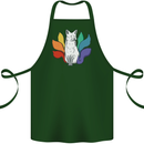 LGBT Kitsune Fox Gay Pride Cotton Apron 100% Organic Forest Green