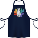 LGBT Kitsune Fox Gay Pride Cotton Apron 100% Organic Navy Blue