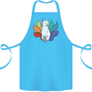 LGBT Kitsune Fox Gay Pride Cotton Apron 100% Organic Turquoise