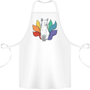 LGBT Kitsune Fox Gay Pride Cotton Apron 100% Organic White