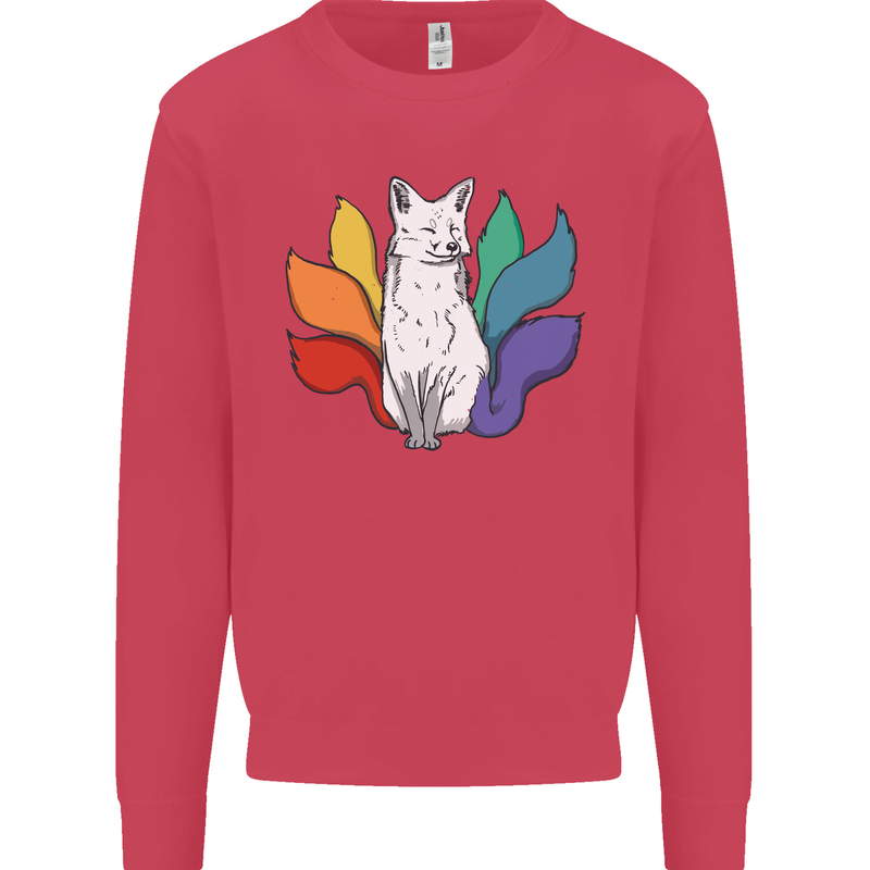 LGBT Kitsune Fox Gay Pride Kids Sweatshirt Jumper Heliconia