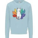 LGBT Kitsune Fox Gay Pride Kids Sweatshirt Jumper Light Blue