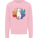LGBT Kitsune Fox Gay Pride Kids Sweatshirt Jumper Light Pink