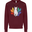 LGBT Kitsune Fox Gay Pride Kids Sweatshirt Jumper Maroon