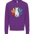 LGBT Kitsune Fox Gay Pride Kids Sweatshirt Jumper Purple