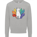 LGBT Kitsune Fox Gay Pride Kids Sweatshirt Jumper Sports Grey