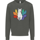 LGBT Kitsune Fox Gay Pride Kids Sweatshirt Jumper Storm Grey