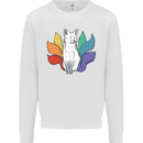LGBT Kitsune Fox Gay Pride Kids Sweatshirt Jumper White