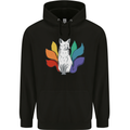 LGBT Kitsune Fox Gay Pride Mens 80% Cotton Hoodie Black