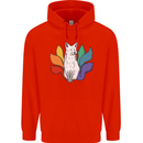 LGBT Kitsune Fox Gay Pride Mens 80% Cotton Hoodie Bright Red