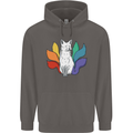 LGBT Kitsune Fox Gay Pride Mens 80% Cotton Hoodie Charcoal
