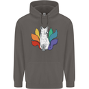 LGBT Kitsune Fox Gay Pride Mens 80% Cotton Hoodie Charcoal
