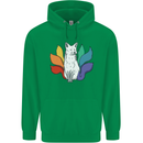LGBT Kitsune Fox Gay Pride Mens 80% Cotton Hoodie Irish Green