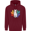 LGBT Kitsune Fox Gay Pride Mens 80% Cotton Hoodie Maroon