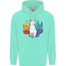 LGBT Kitsune Fox Gay Pride Mens 80% Cotton Hoodie Peppermint