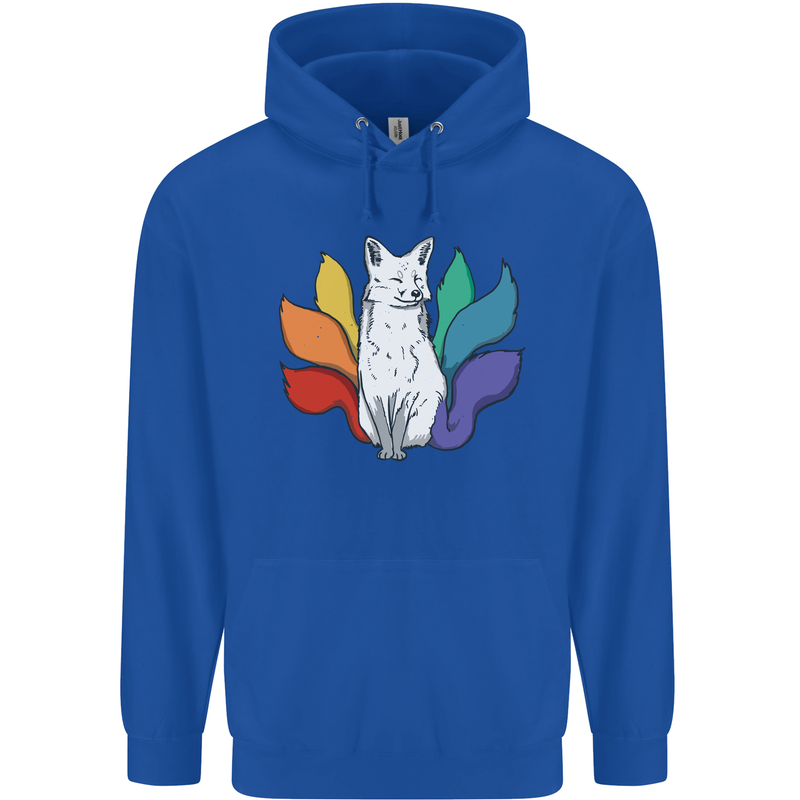 LGBT Kitsune Fox Gay Pride Mens 80% Cotton Hoodie Royal Blue