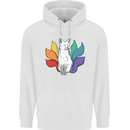 LGBT Kitsune Fox Gay Pride Mens 80% Cotton Hoodie White