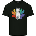LGBT Kitsune Fox Gay Pride Mens Cotton T-Shirt Tee Top Black