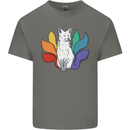 LGBT Kitsune Fox Gay Pride Mens Cotton T-Shirt Tee Top Charcoal