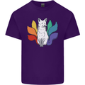 LGBT Kitsune Fox Gay Pride Mens Cotton T-Shirt Tee Top Purple