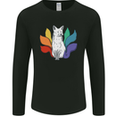 LGBT Kitsune Fox Gay Pride Mens Long Sleeve T-Shirt Black
