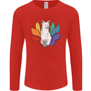 LGBT Kitsune Fox Gay Pride Mens Long Sleeve T-Shirt Red