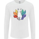 LGBT Kitsune Fox Gay Pride Mens Long Sleeve T-Shirt White