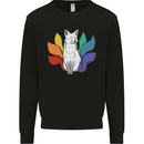 LGBT Kitsune Fox Gay Pride Mens Sweatshirt Jumper Black
