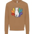 LGBT Kitsune Fox Gay Pride Mens Sweatshirt Jumper Caramel Latte